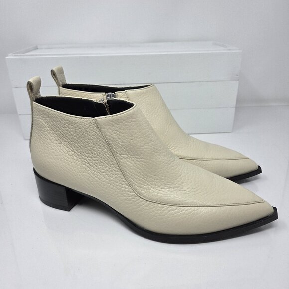 Everlane Boss Womens 8 Ankle Booties Boots Bone Quiet Luxury Rich Mom Block Heel - Picture 5 of 9